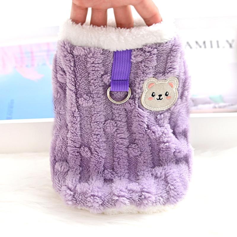 Pet Cat Small Puppy Teddy Bear Dog Clothes Thermal Vest Fleece Spring Autumn and Winter Clothes