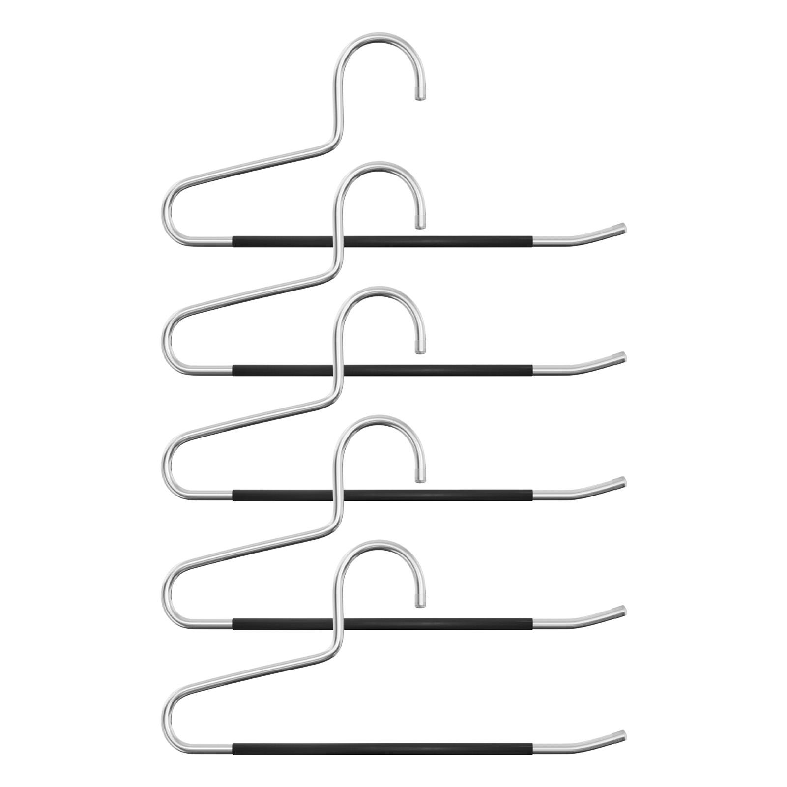

5pcs Seamless Trouser HangerNon-Slip Metal Shirt Trouser Hook Hanger Open Pant Coat Hanger Wardrobe Organzier Clothes Rack