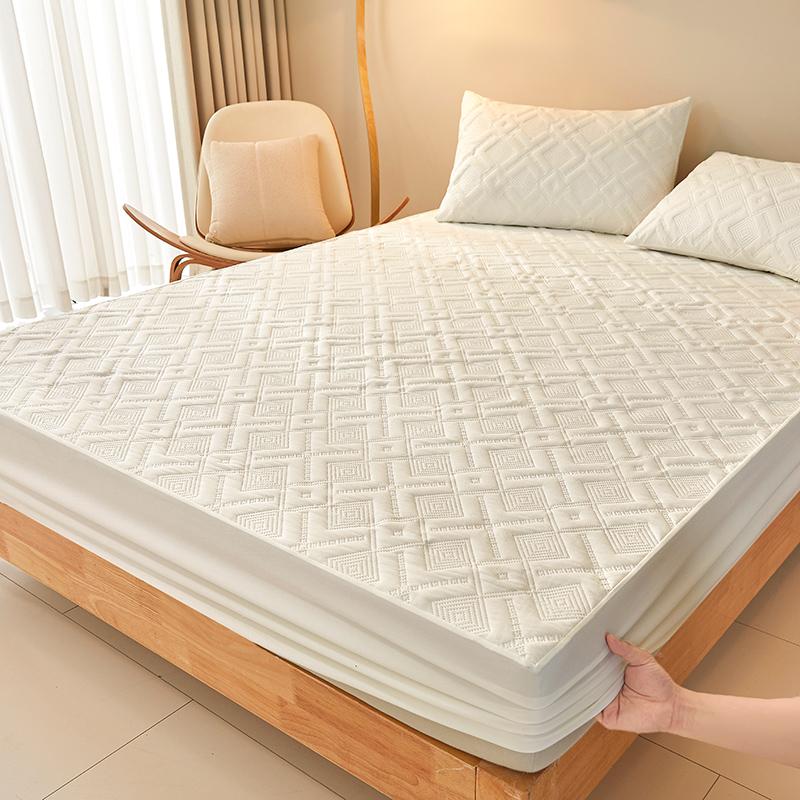 

1pc Waterproof Mattress Protector | Soft and Comfortable Solid Color Bedding Fitted Sheet for Bedroom Guest Room Twin-99x190cm