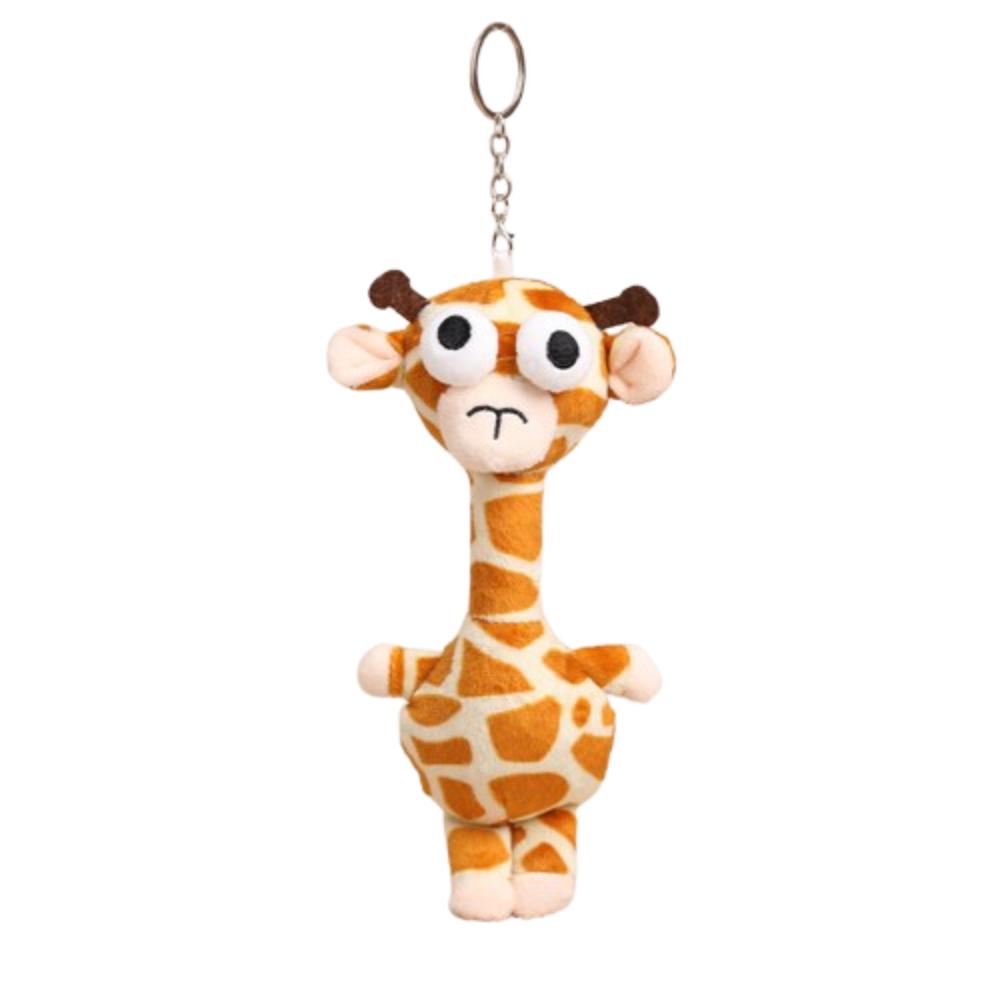 Grappig Ontwerp Kip Pluche Sleutelhanger Witte Kleur Schattige Stijl Giraffe Tas Hanger 20Cm Creatief Cadeau Roze Varken Pluche Hanger beige