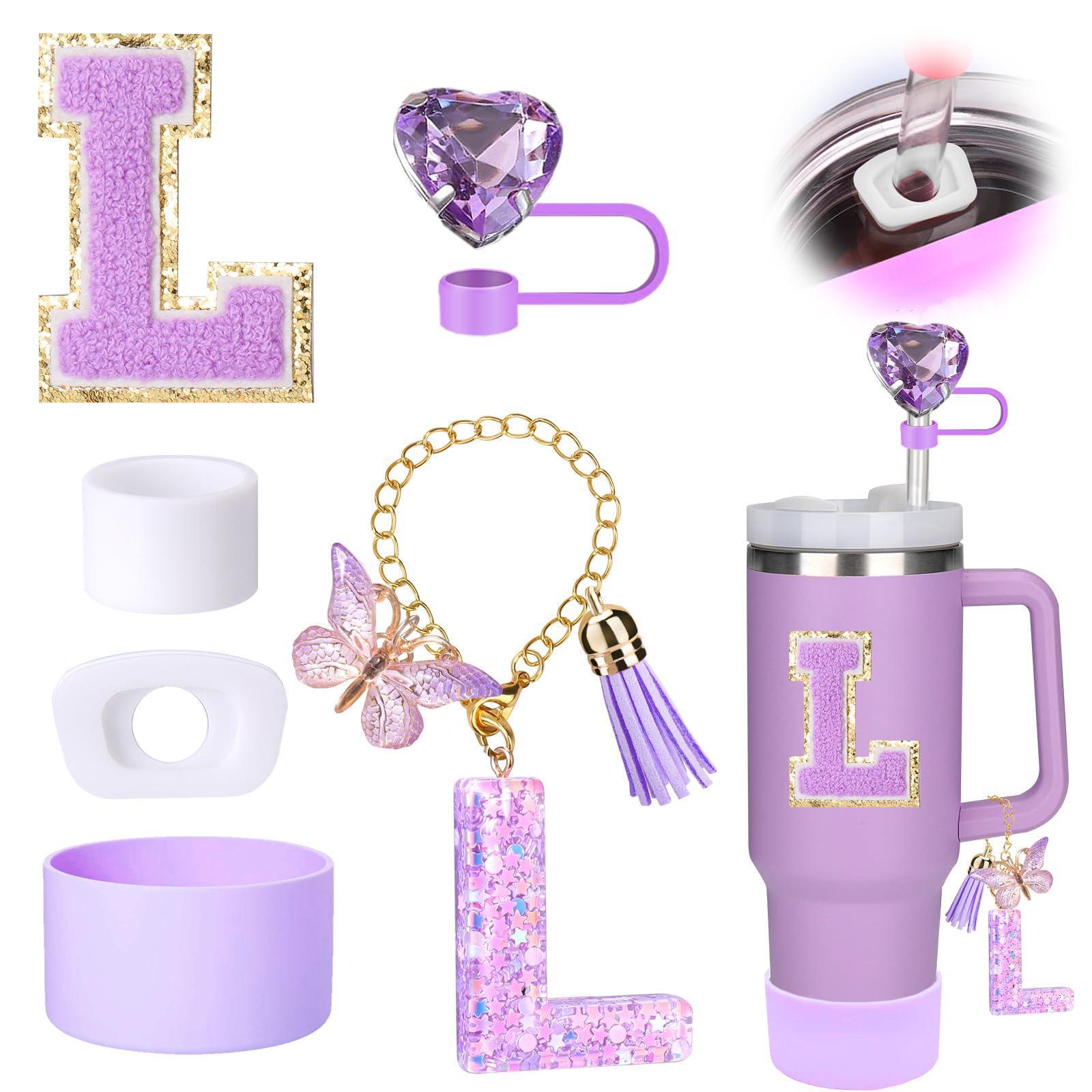 

Фиолетовый набор аксессуаров для стакана Stanley с дизайном в виде персикового сердца - 6 штук