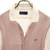 FRED PERRY Striped Pattern Long sleeve Fawn shirt S white Men's Used