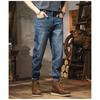 Plus Size Men's Spring and Summer Jeans Men's Retro Big Cow Style Loose Stretch Denim Trousers Plus Size