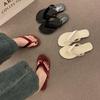 French flat-bottomed retro versatile flip-flops women's summer wear seaside beach cool slippers red flip-flops