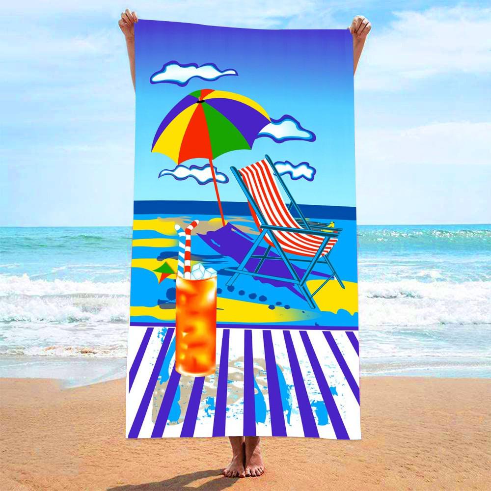 70x140 Microfiber Custom Printed Beach Towel - Absorbent & In Stock