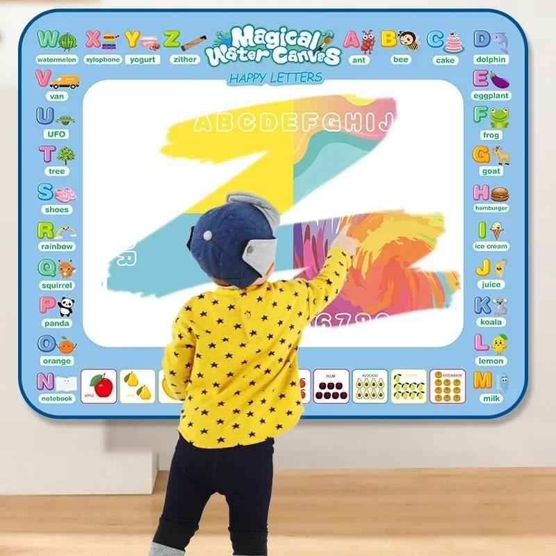 100x80CM Magic Water Drawing Mat Coloring Doodle With Reusable Magic Pens Montessori Painting Board Montessori Educational Toys
