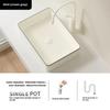 Modern Ceramic Bathroom Container Sink, Striped Design Rectangular Sink, Dressing Table Sink, Suitable for Homes and Balconies