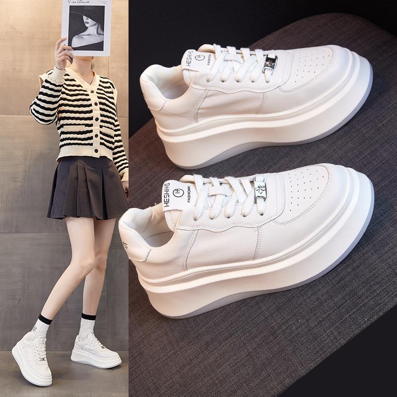 Spring New Platform Version Shoes Sports and Leisure Versatile Women's Shoes Single Shoes White Shoes