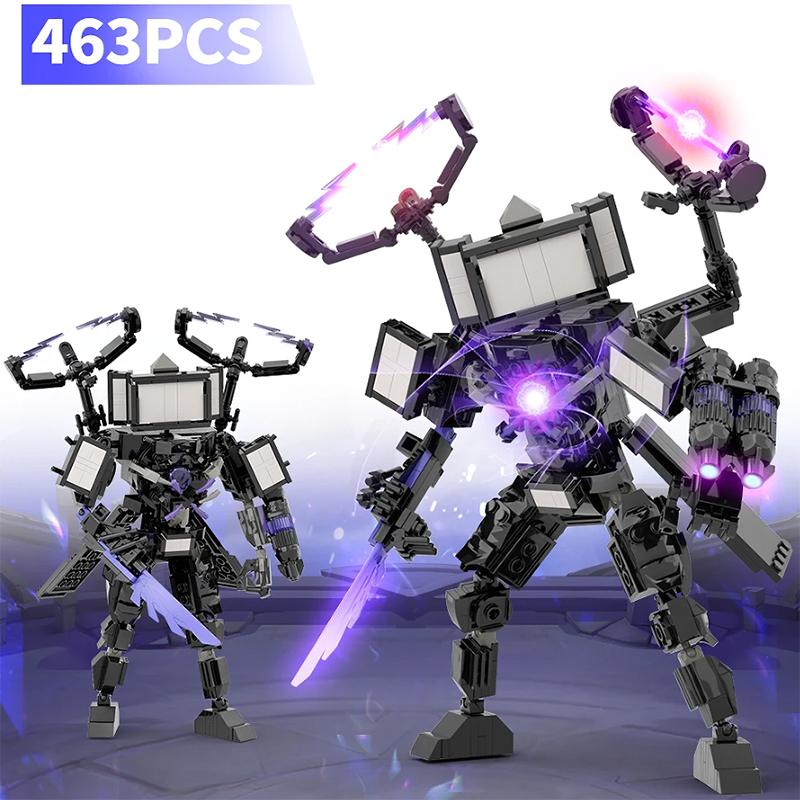 Nowy Skibidi Man Klocki Konstrukcyjne Kamerzysta Tvman Tytanowy Król Zegarów Animowane Figurki Model Zabawki dla Dzieci Prezent na Boże Narodzenie Wielkanoc