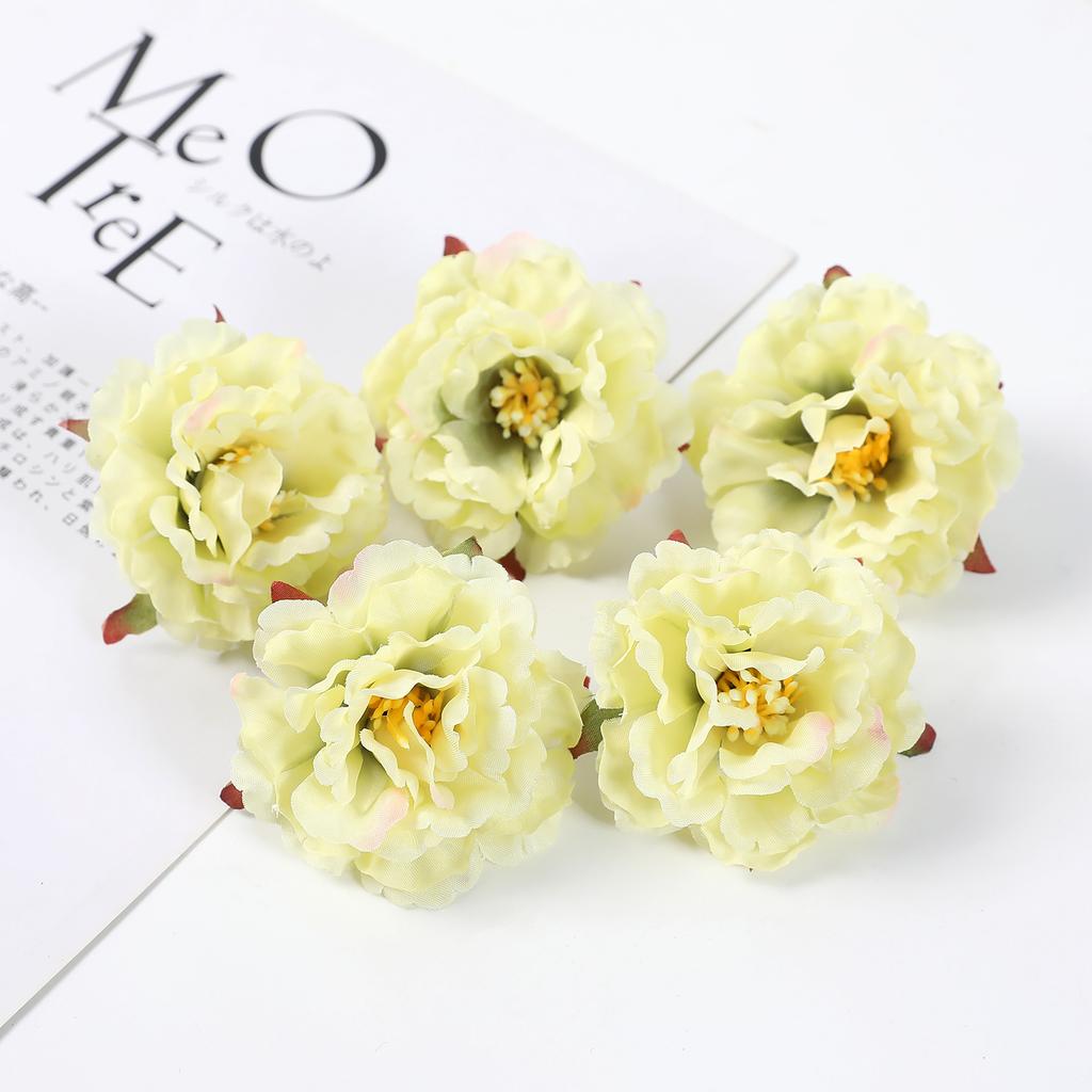 10Pcs Peony Artificial Flowers Head 6CM Fake Flowers for Home Room Wedding Decoration Arrangement DIY Carft Gifts Accessories