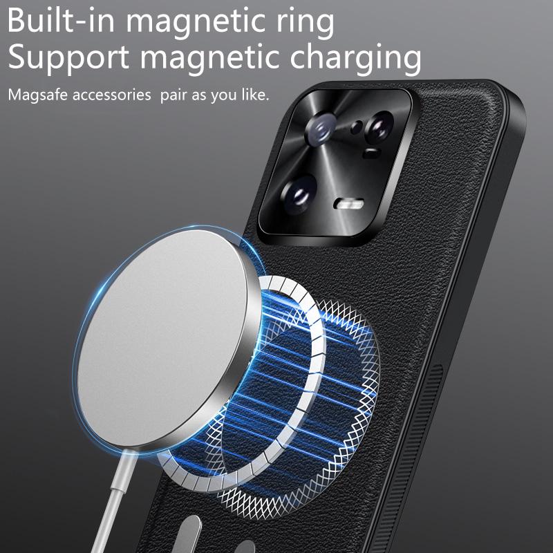 Für Xiaomi Mi 13 Pro Hülle Magnetisch Elegant Leder Verschleißfest Objektiv Vollständig Abgedeckt Rutschfester Griff Kantenschutz Hülle