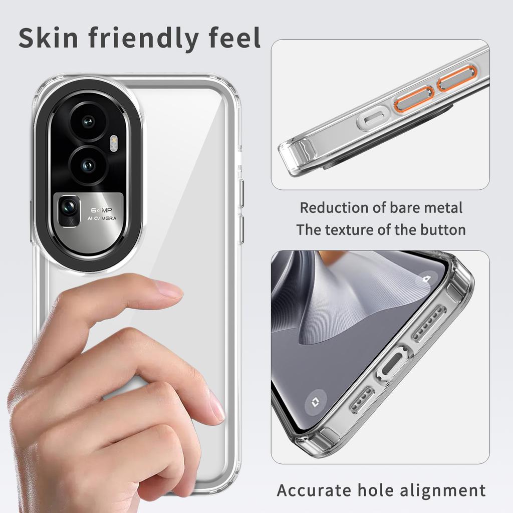 For Oppo Reno11 Pro 5G (Global) Shockproof Cases PC+TPU Clear Phone Cover