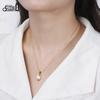EFFIE QUEEN Popular Natural Pearl Pendant Necklace 925 Sterling Silver Temperament Dainty Pearl Paperclip Chain Jewelry GPN24