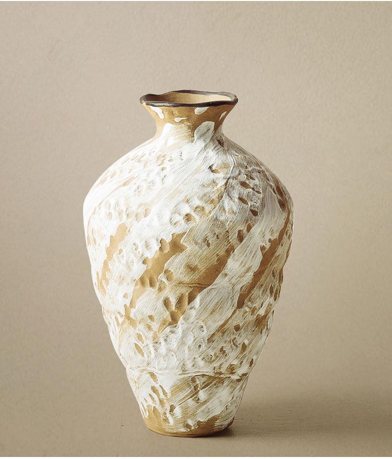 Jingdezhen Wabi-Sabi Keramikvase für Trockenblumen - Retro-Stil für Wohnzimmer oder Esstisch
