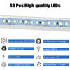 8X 12V Interior LED Light Bar 48 Leds Strip Lights With Switch And Magnets 6500K White Light For Car Van RV With US Plug
