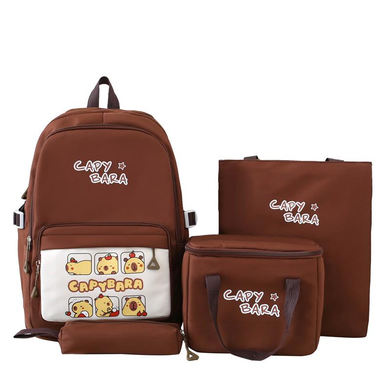 Vierteiliges Rucksack-Set Kinder-Schüler-Cartoon-Schultasche Damen Multifunktionaler Rucksack