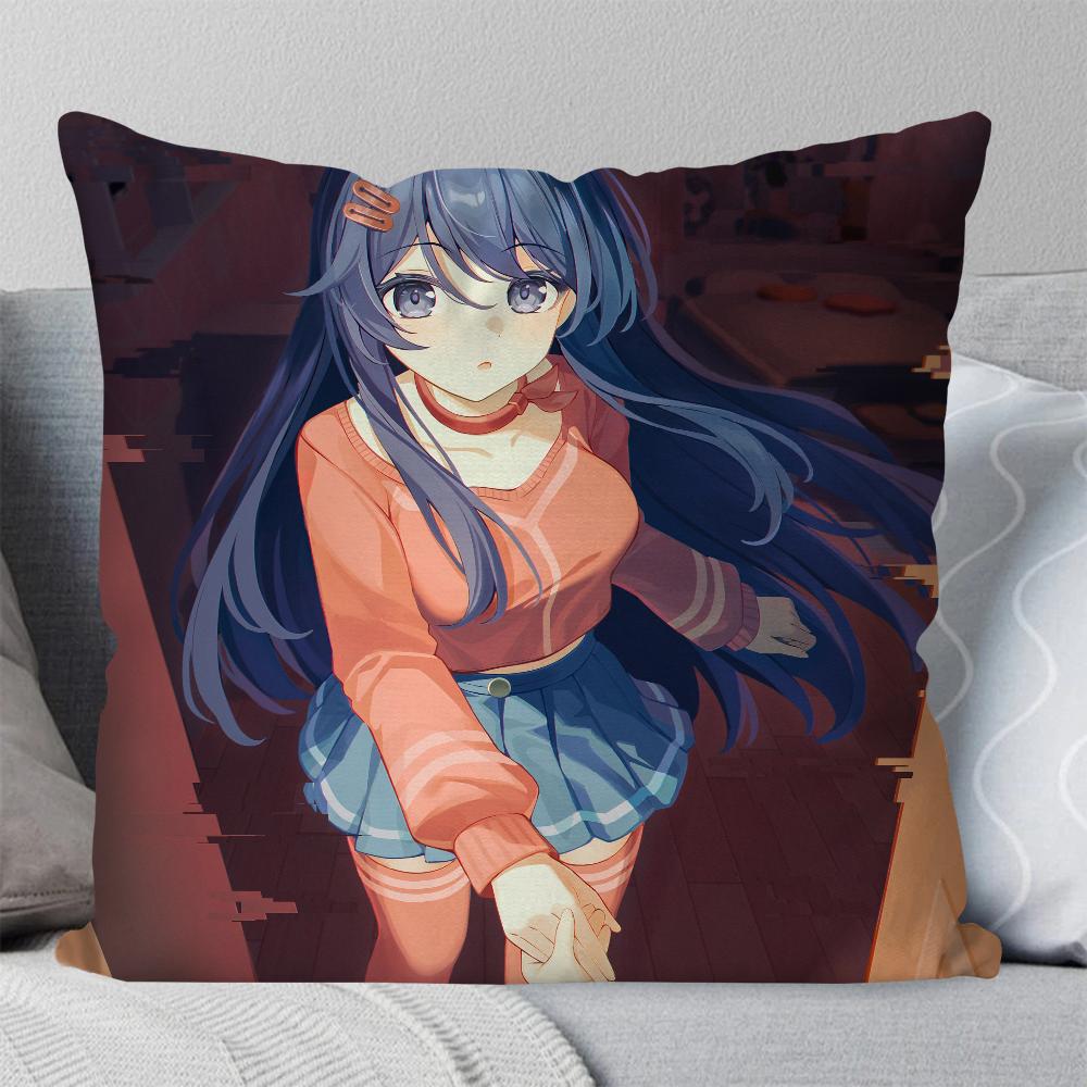 Anime Sleeping Mita Pillow Case Square Pillow Bedroom Sofa Leisure Comfort Cushion Car Living Room Home Decoration 40X40