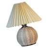 Kleine Tisch Lampe Plissee Stil Rattan Basis 3 Bunte Beleuchtung Nordic Nacht Nachttisch Lampe für