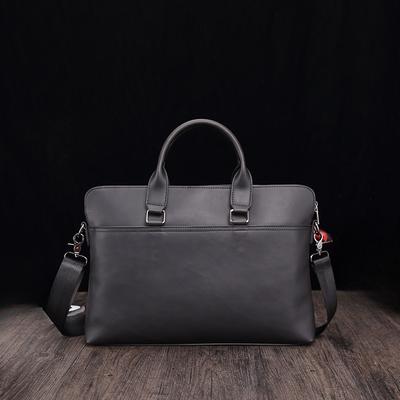 Męska codzienna modna aktówka ze skóry Crazy Horse Retro biznesowa torba na laptopa 15,6 cala na ramię