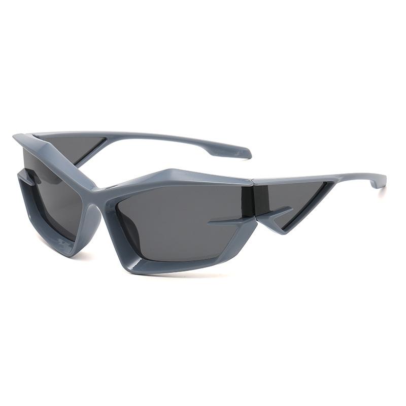 

04015 Европейские и американские персонализированные солнцезащитные очки особой формы Y2K, ощущение будущих технологий, модные солнцезащитные очки оптом