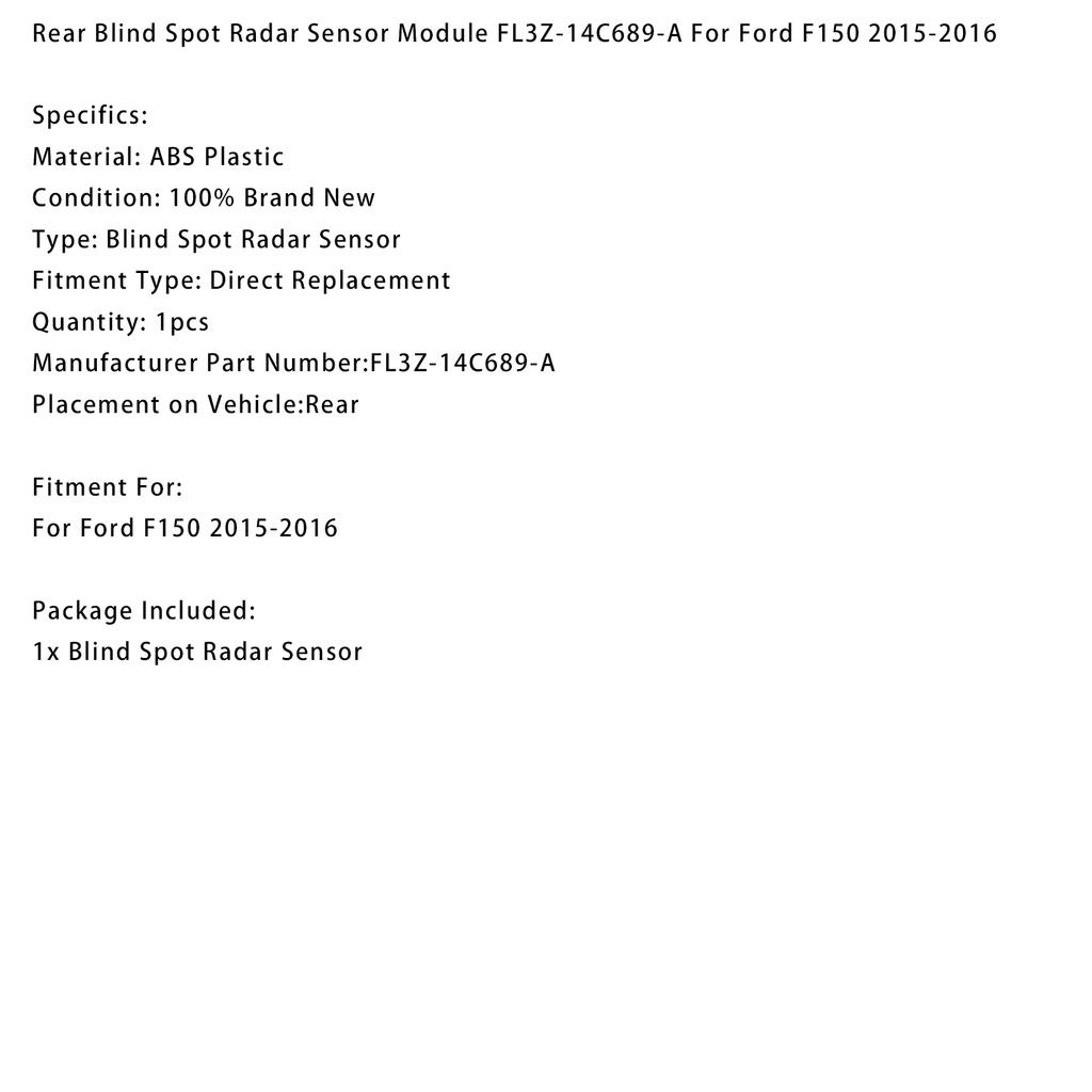 Rear Blind Spot Radar Sensor Module FL3Z-14C689-A For Ford F150 2015-2016