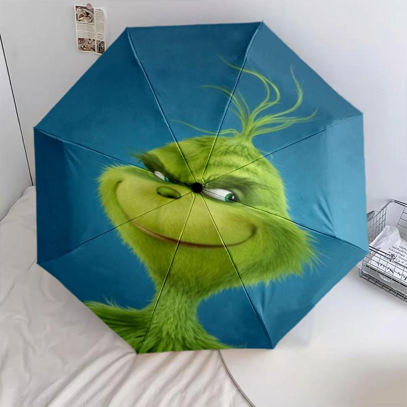 Grinch Christmas  Automatic Umbrella - Suitable Travel Outdoor Portable Umbrella Birthday Gift Daily Essentials