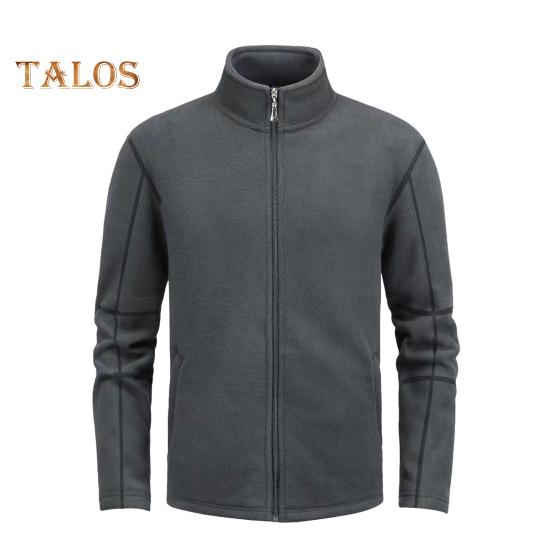 

Мужская куртка с воротником-стойкой, длинным рукавом, флисовое пальто с застежкой-молнией и карманами, однотонная двухсторонняя одежда, утолщенная верхняя одежда M темно-серого