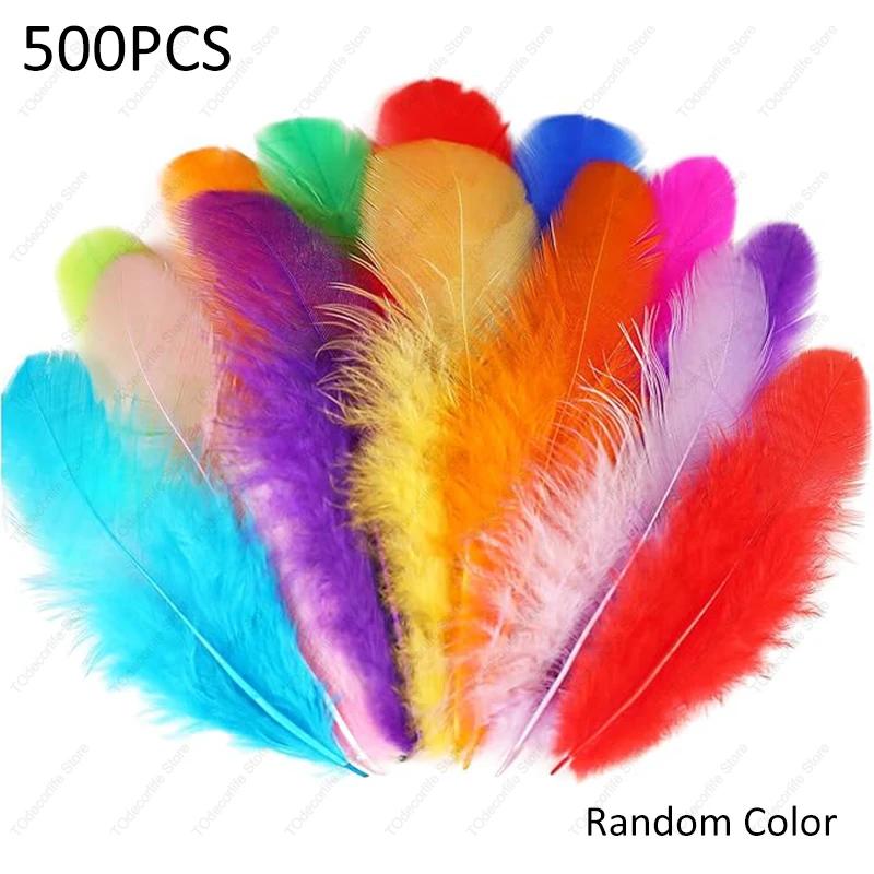 Colorful Feather Craft Feather Rainbow Color Children's Feather Handmade Wedding DIY Decoration Feather 3-5 Inch