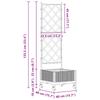 Plant Pot with Trellis and Wheels Light Gray 40 X 40 X 131.5 Cm