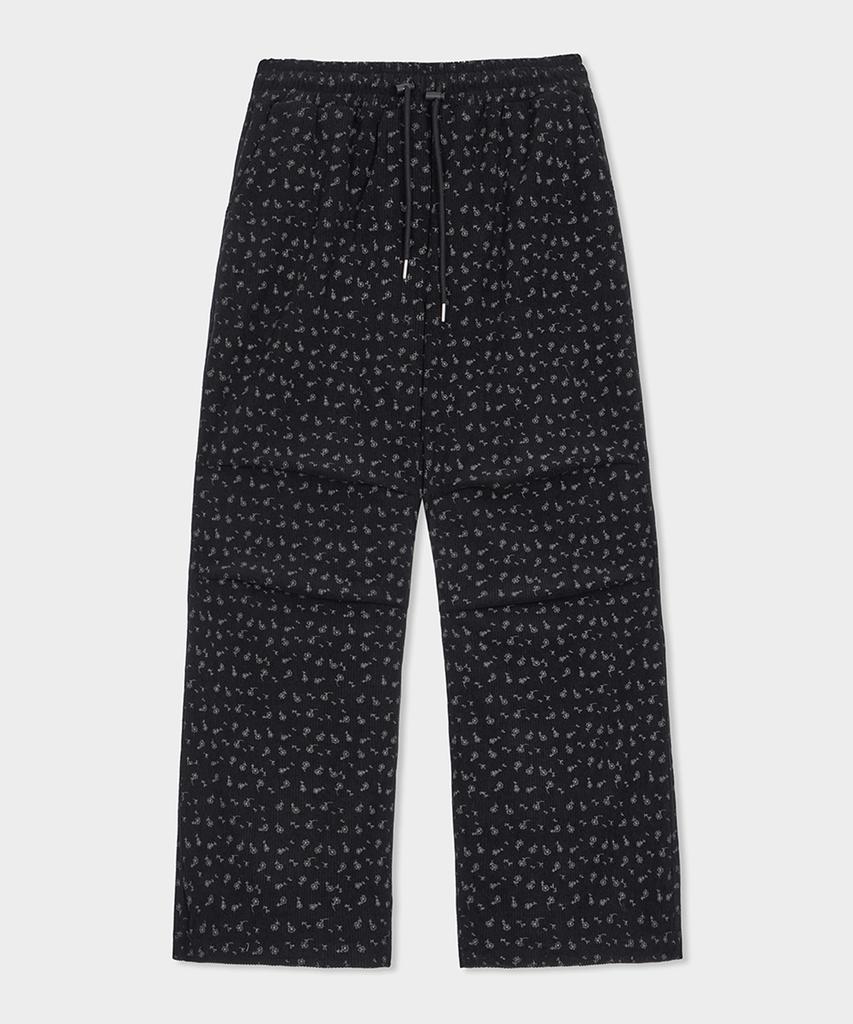 BELLOL Flower Pintuck Pants Black