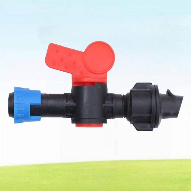 PE Pipe Valve Dripper, Greenhouse Drip Irrigation Connector with Switch Lock Nut and Bypass Male Thread Valve
