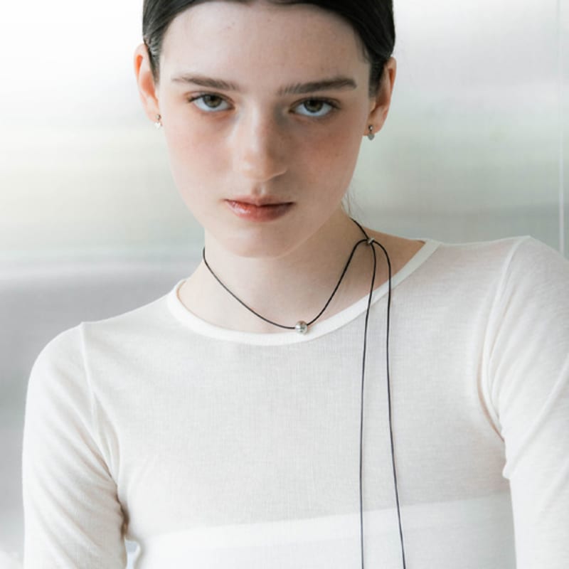 Pearlymore Kugelkopf Lederkordel Halskette_PM24N010SS