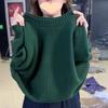 Autumn Winter Round Neck Mom Wear Loose Knit Pullover Sweater Middle Age Casual Outerwear Top