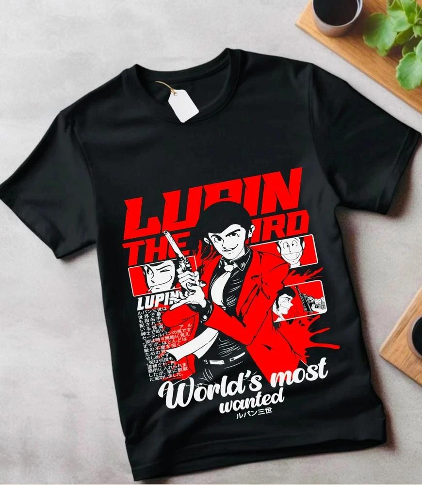 Lupin The Third Black T Shirt Anime Style S