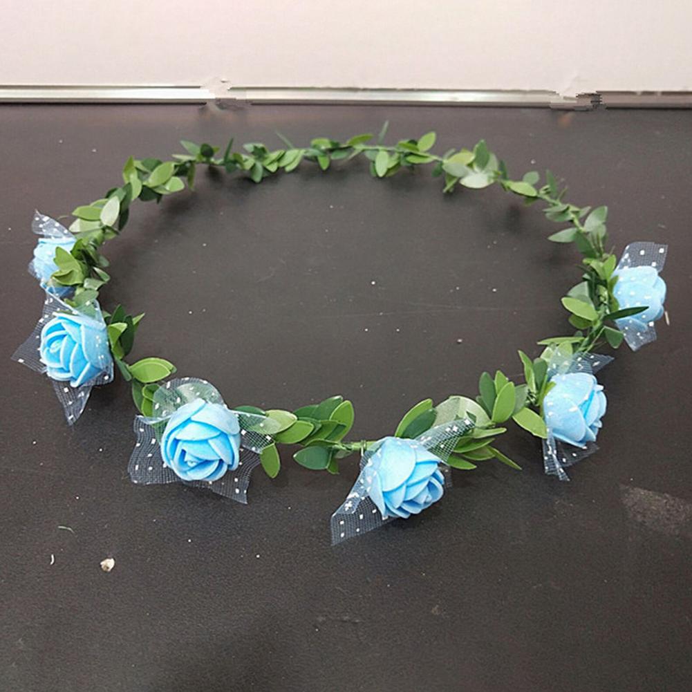 4Pcs Rose Flower Crown Bride Floral Hair Wreath Headband Garland Women Girls Hair Accessories Wedding Party Headwear