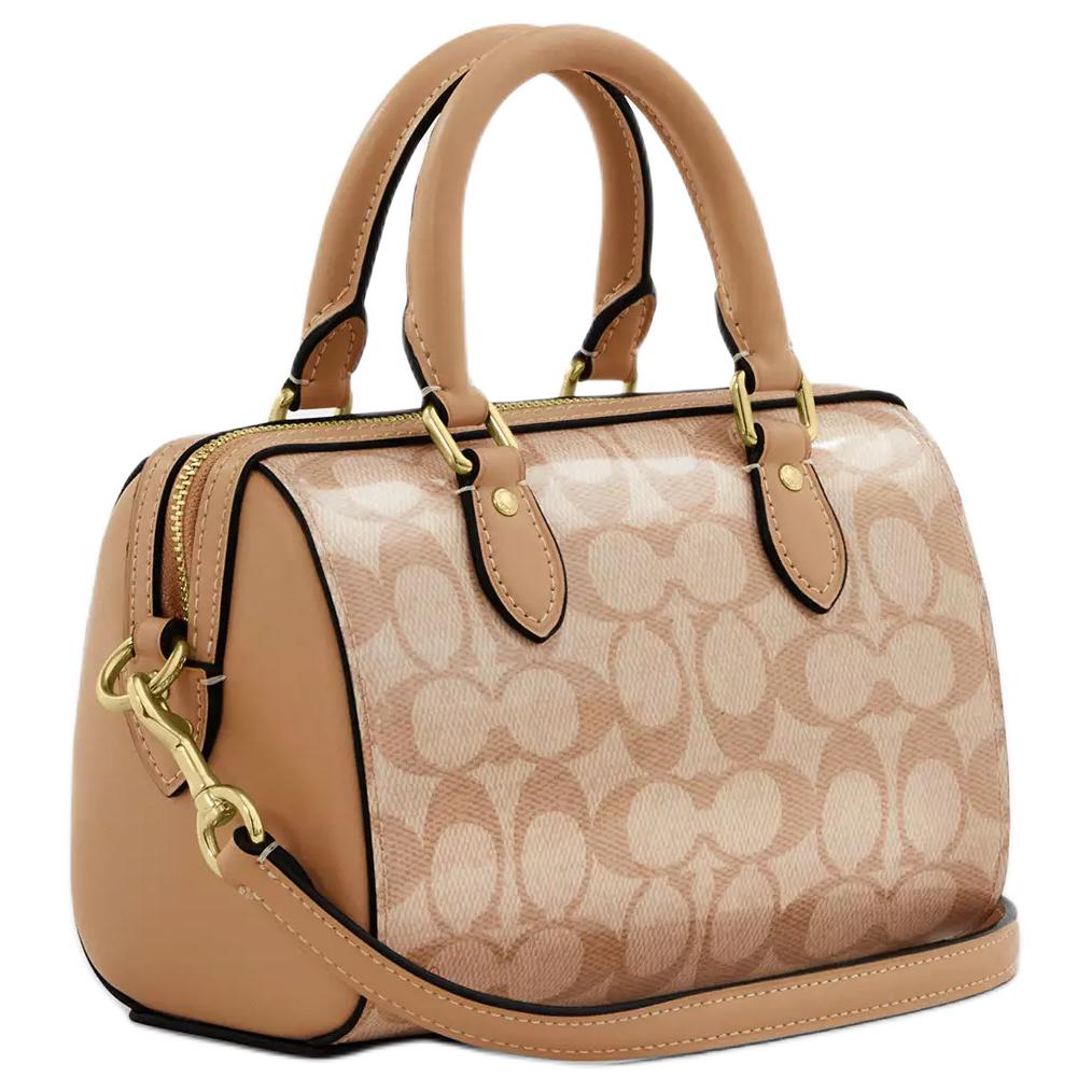 Coach Borsa a tracolla a tracolla in tela rivestita con stampa logo Roan 17 Piccola borsa da donna Marrone CAL20-IMEQO