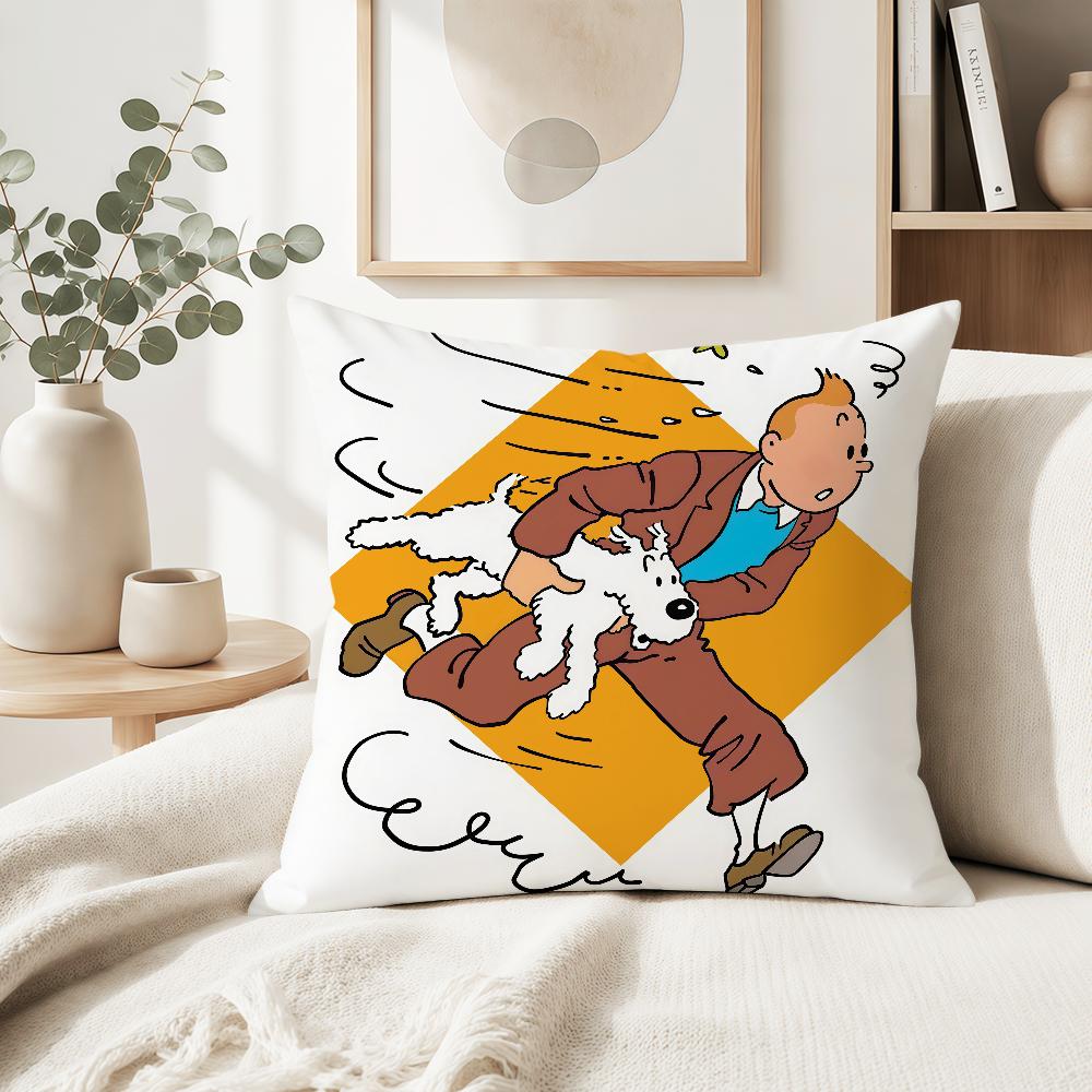 art dog comic soft pillowcase cute t-t-T-Tin-tinES-S-S fun Sofa Home S-S-SnowyS Living Room Decor bed hogar pillowcover gift