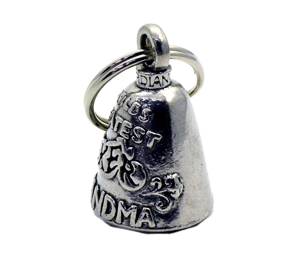Guardian Bell USA AMGB-054 Made In USA GUARDIAN BELL BIKER GRANDMA Biker Granma Amulet Keychain Traffic Safety Amulet Bell