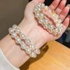 Pearl Beaded Double Layer Bracelet With Rhinestone Embellishments For Elegant Office Wear
