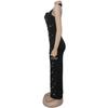 C7480 Fashion Women's Halter Rhinestone Beaded Bodycon Dress - Europe & America Style