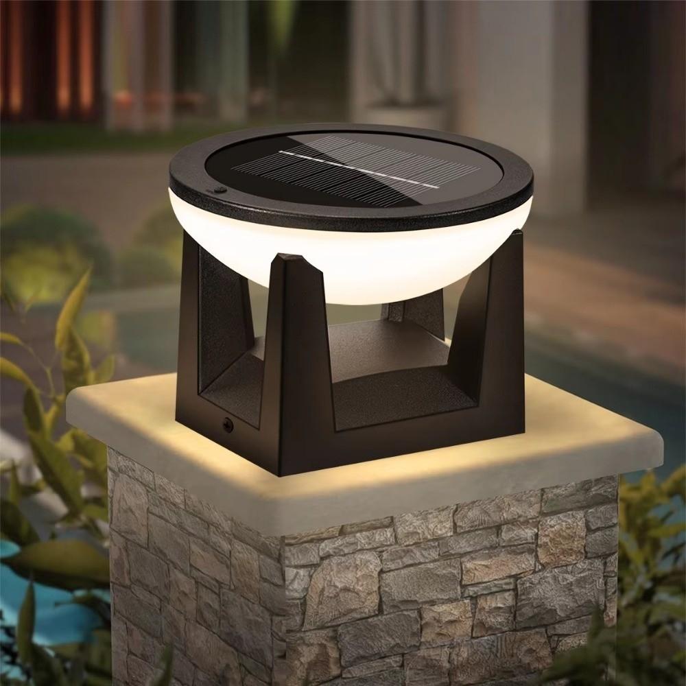 3 Color Outdoor Solar Post Light Waterproof Outdoor Column Lamp  Backyard Lighting