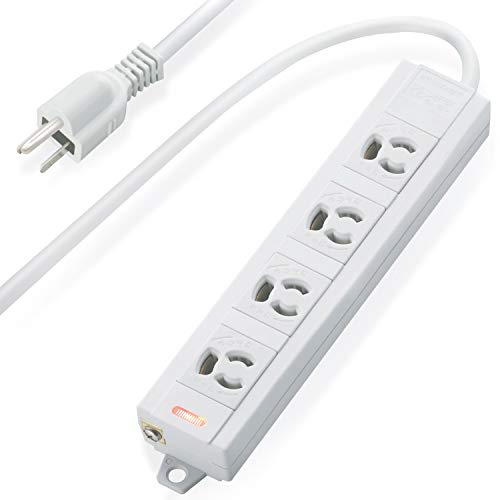 Elecom Power Tap with Magnet, Retaining Outlet, Fixed Hook for Wall Mounting, 3P-2P Conversion Adapter Included, 4 Ports, 1m T-ECOH3410NM