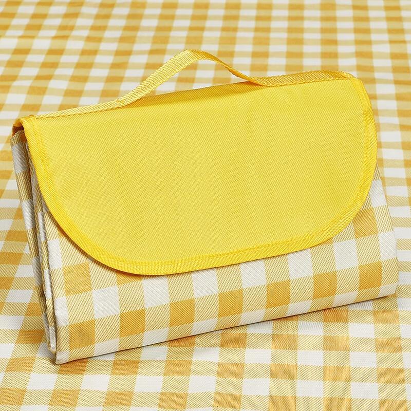 ChaoYou Yellow Plaid Outdoor Picnic Mat