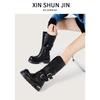 American Retro Belt Buckle Venom Boots 2025 Summer New Bundle Big Tube Circumference Thick Bottom Heightening Punk Locomotive Boots