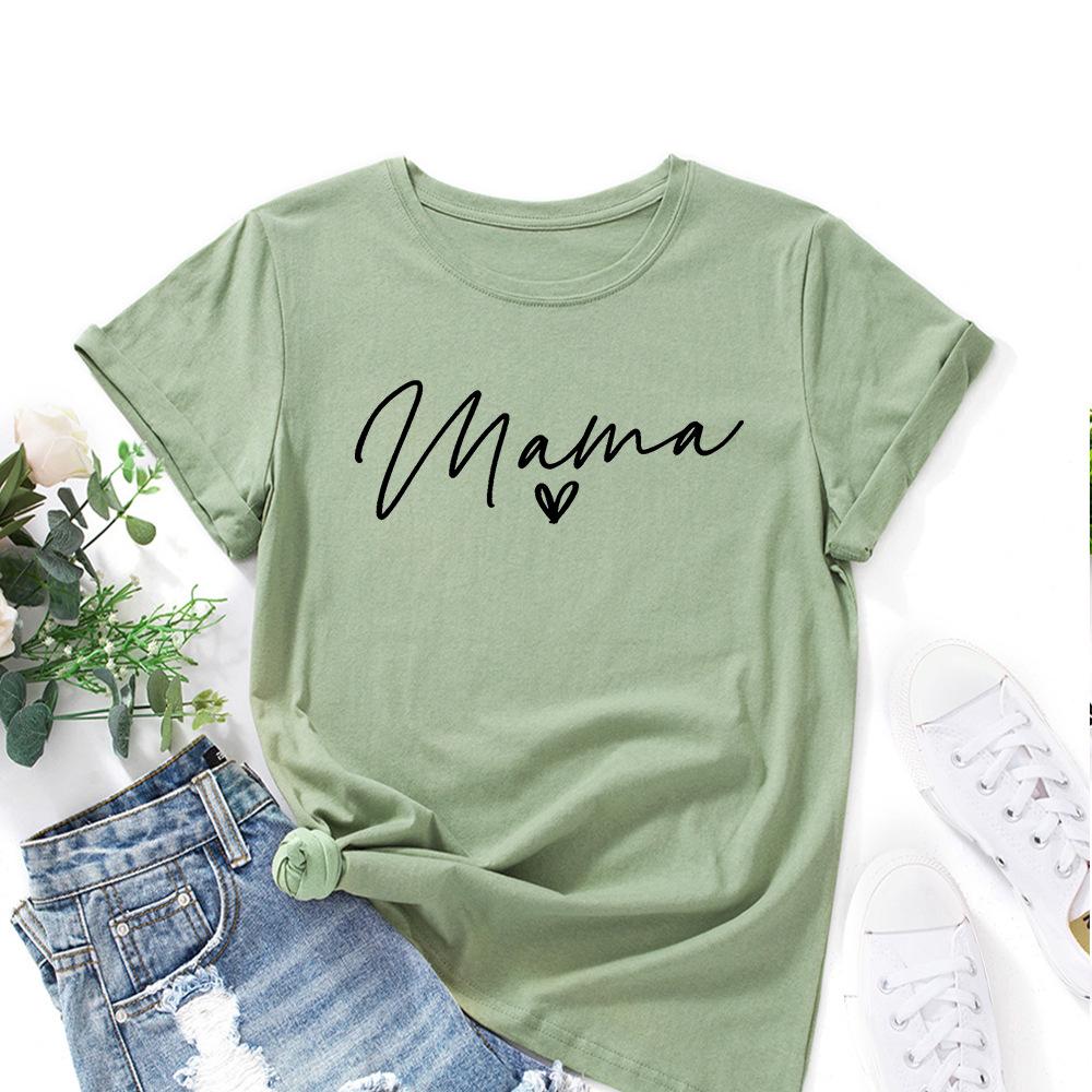 Sportwear Cotton T-Shirt Short Sleeve Round Neck Women 2d Print Tops