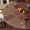 Elegant Round Leather Placemat - Chinese Style, Waterproof & Oil-Proof, Ideal for High-End Tableware