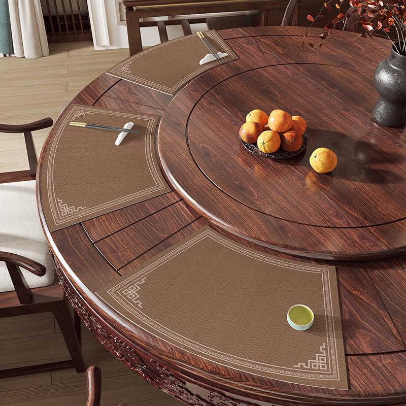 

Элегантная круглая кожаная подставка - в китайском стиле, водонепроницаемая и маслостойкая, идеально подходит для высококлассной посуды 8-piece set