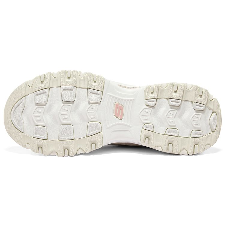 Skechers DLites 1.0 Schnürung Bär Mesh Leder Low-Top Dad Sneaker Damensneaker Rosa Weiß 896738-NTCL