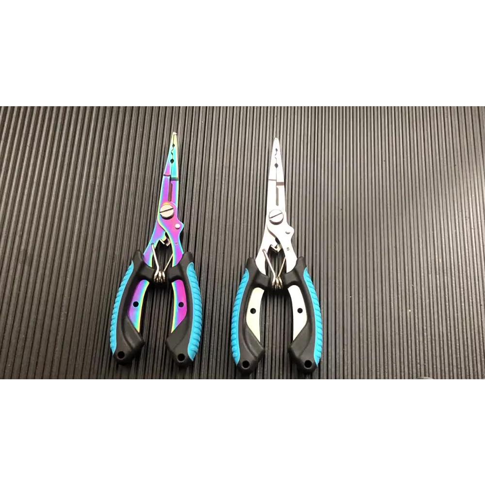 Spot Edelstahl Farbe Titan Zweifarbige Hawkbill Fischkontrollzange, Hakenpicking, Angelzange, Multifunktionale Luya-Zange