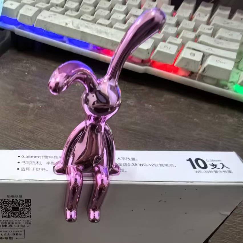 Figurine de lapin créative électroplaquée moderne et nordique, décoration de luxe pour salon, voiture et meuble TV